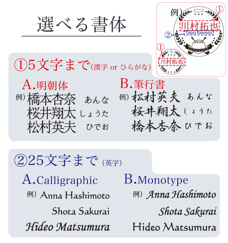 選べる書体