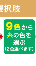 9色から糸の色を選ぶ（2色選べます）