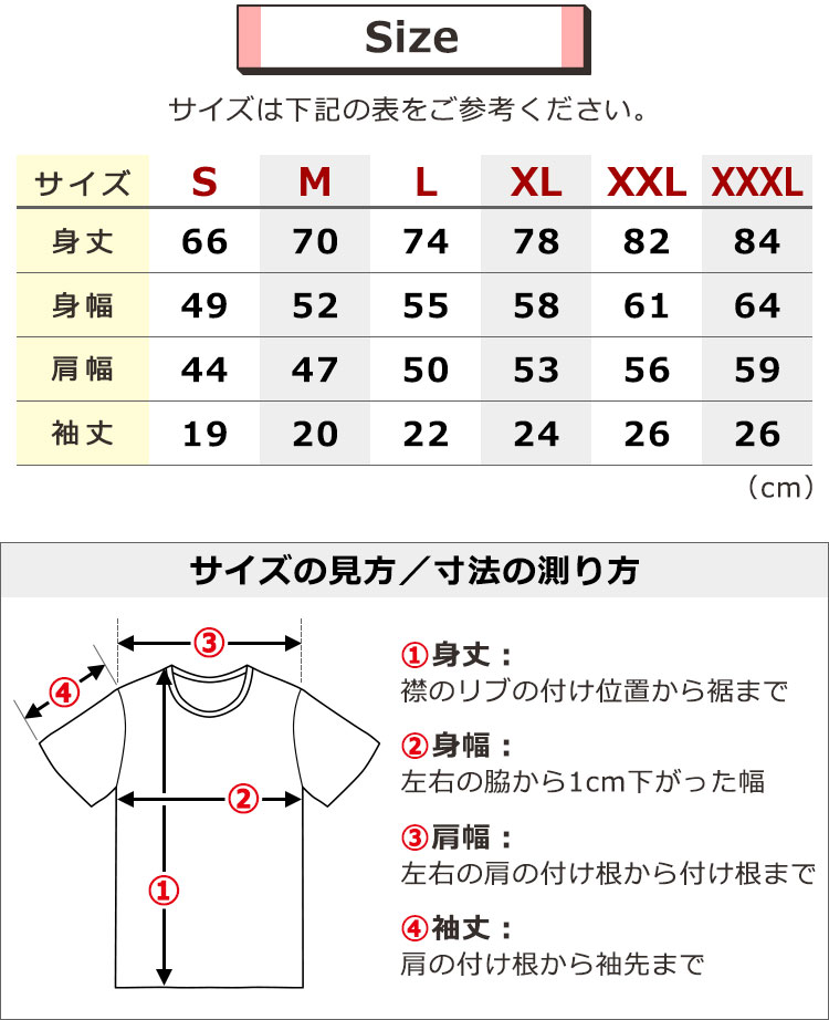 サイズ一覧表