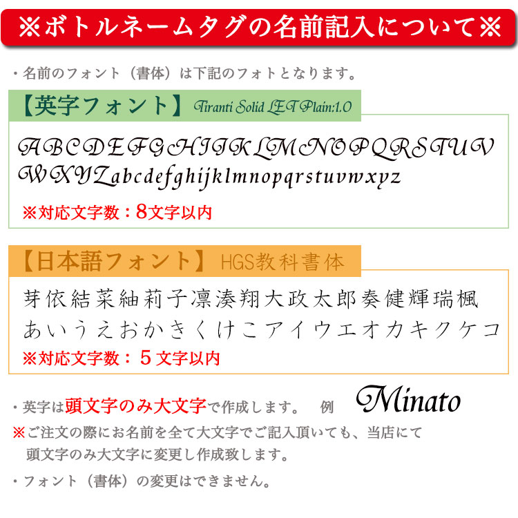 ネームタグの記入について