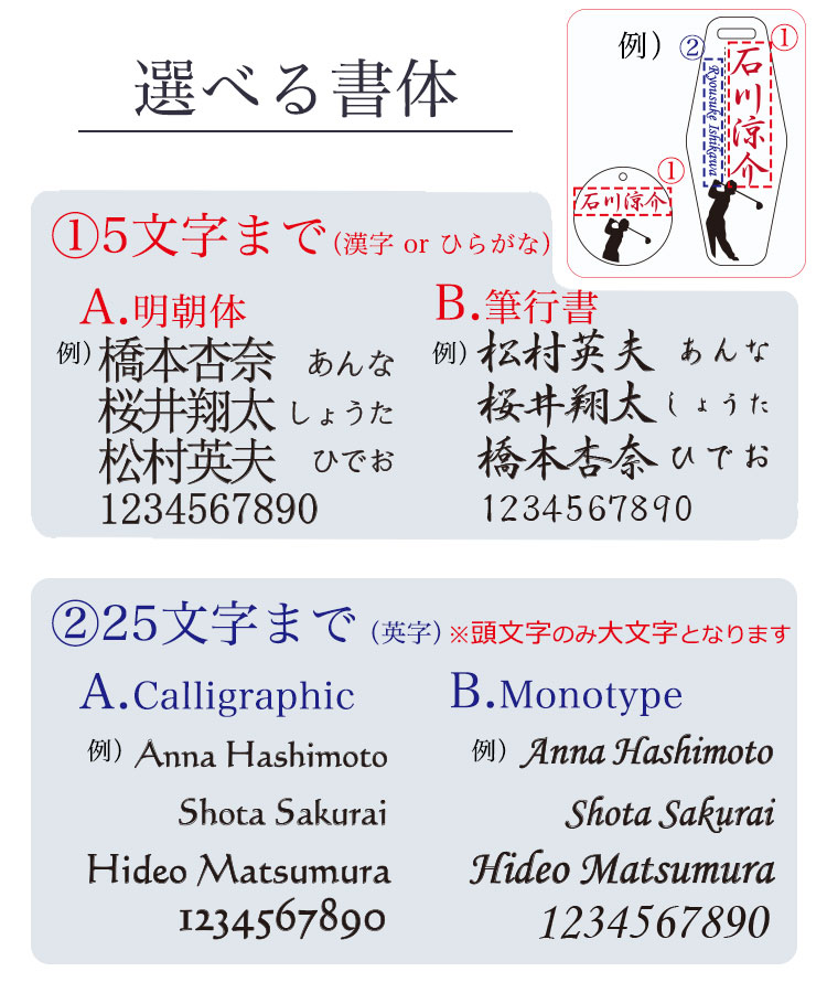 選べる書体