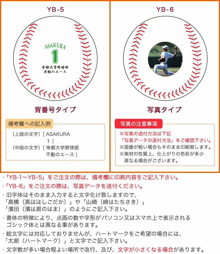 名入れ野球ボールデザイン集