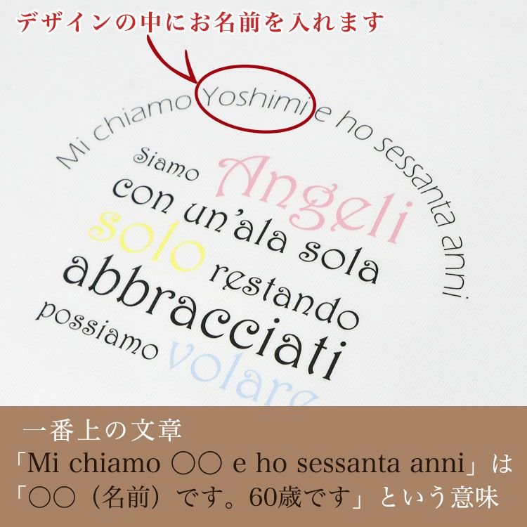 イタリア語で60歳ですという意味