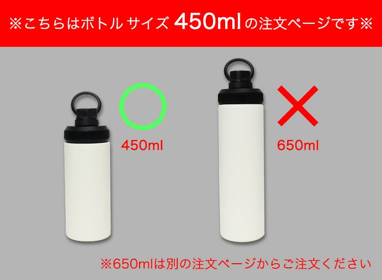 WELFスリムボトル450mlの注文ページです