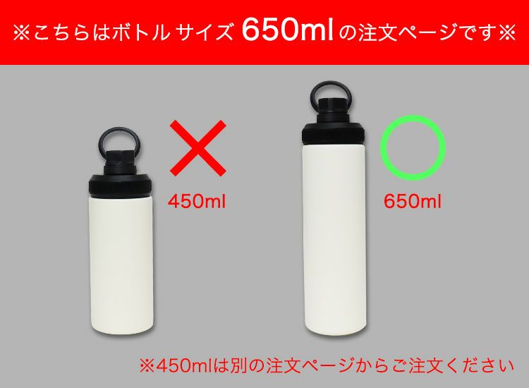 WELFスリムボトル650mlの注文ページです