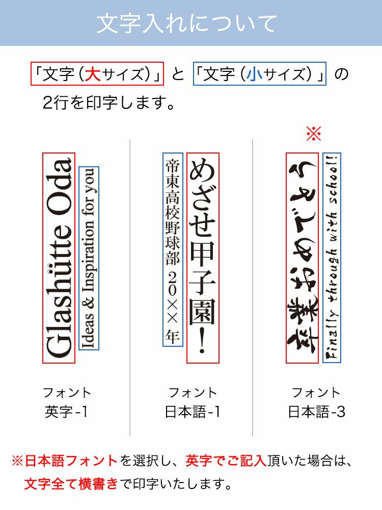 文字入れについて