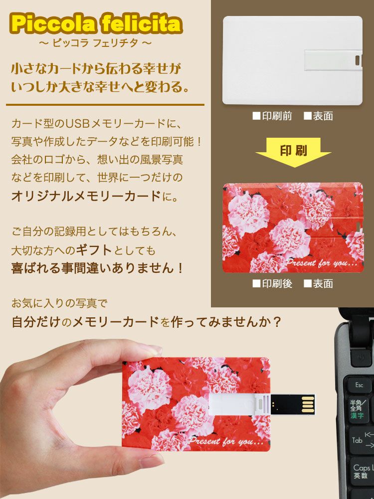 写真入り USBメモリーカード 「piccola felicita」